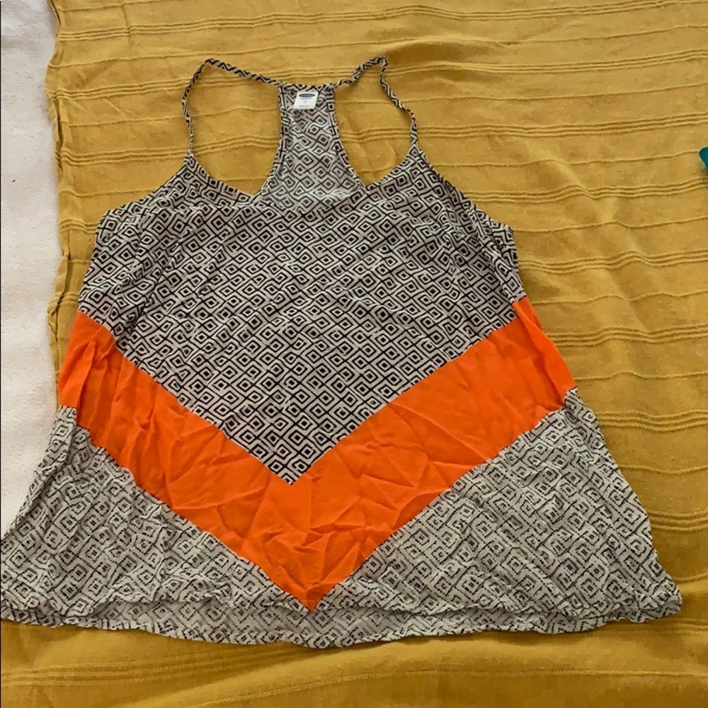 Patterned racer back tank top
